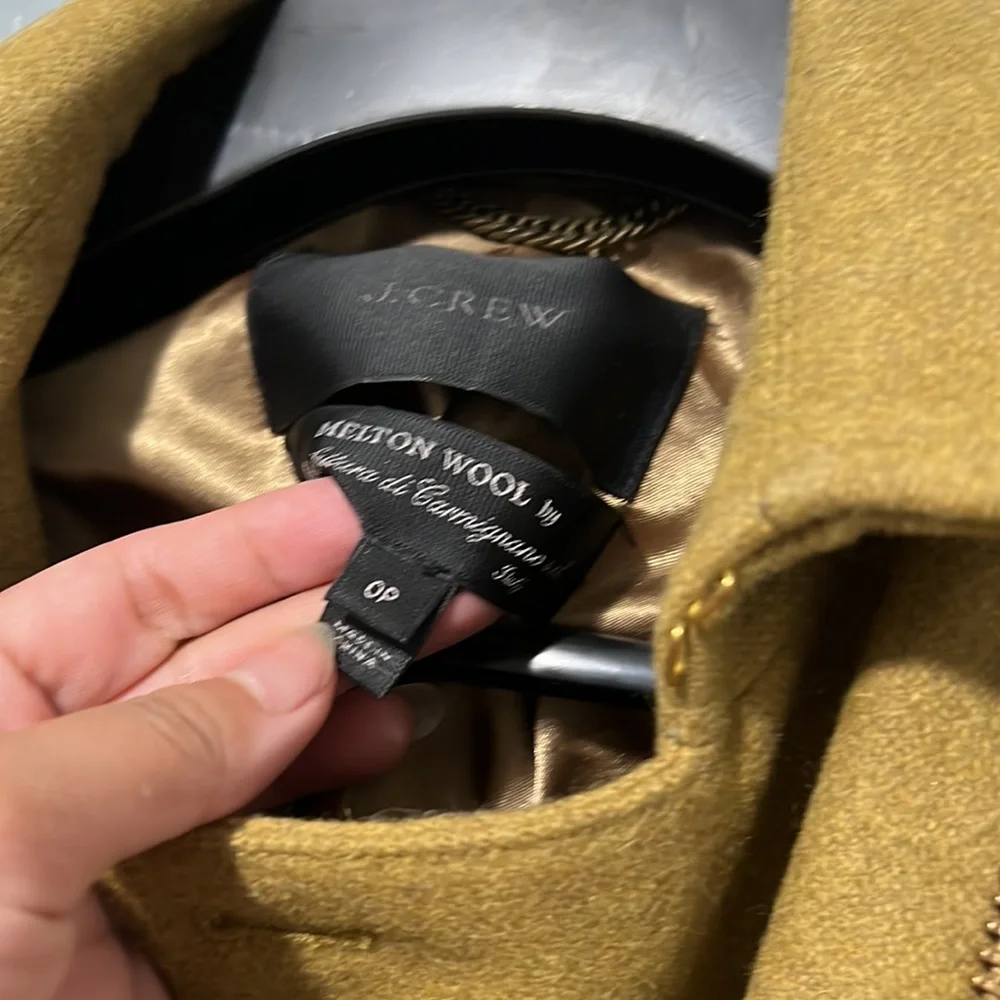 Jcrew Melton wool coat belt tie size 0P - Picture 4 of 9